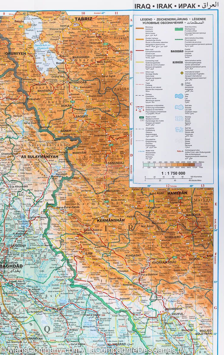 Carte géographique - Irak | Gizi Map carte routière Gizi Map