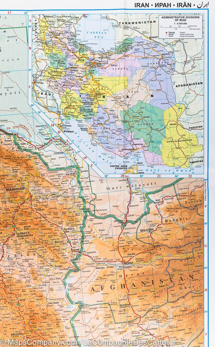 Carte géographique - Iran | Gizi Map carte routière Gizi Map