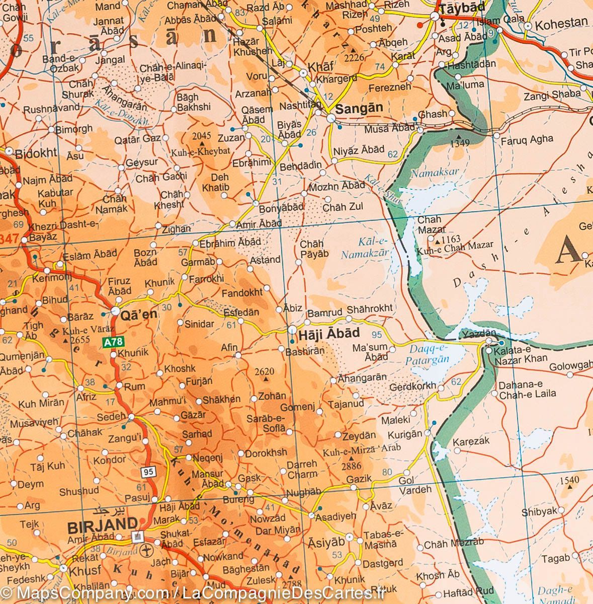 Carte géographique - Iran | Gizi Map carte routière Gizi Map