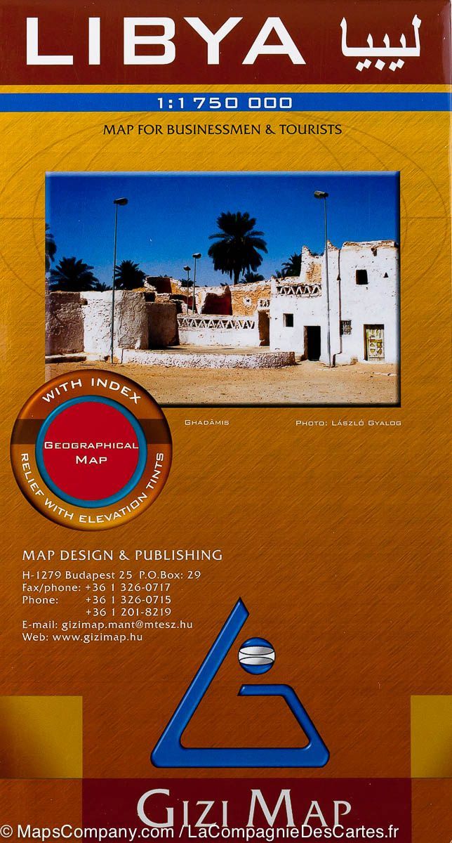 Carte géographique- Libye | Gizi Map carte pliée Gizi Map 