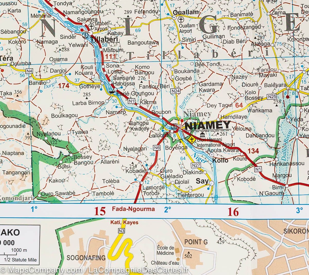 Carte géographique - Mali | Gizi Map carte routière Gizi Map