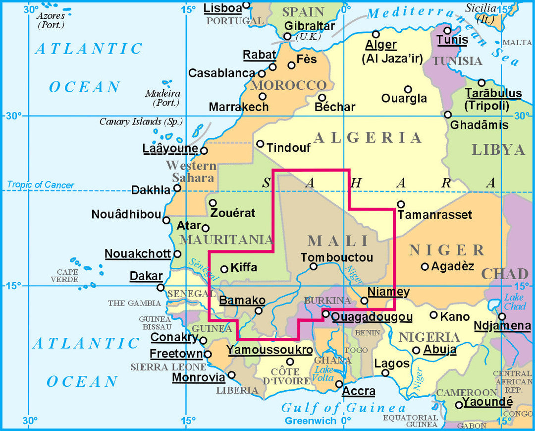 Carte géographique - Mali | Gizi Map carte pliée Gizi Map 