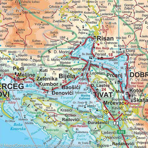 Carte géographique - Monténégro & Albanie Nord | Gizi Map carte routière Gizi Map