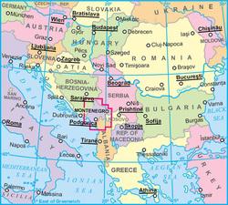 Carte géographique - Monténégro & Albanie Nord | Gizi Map carte routière Gizi Map