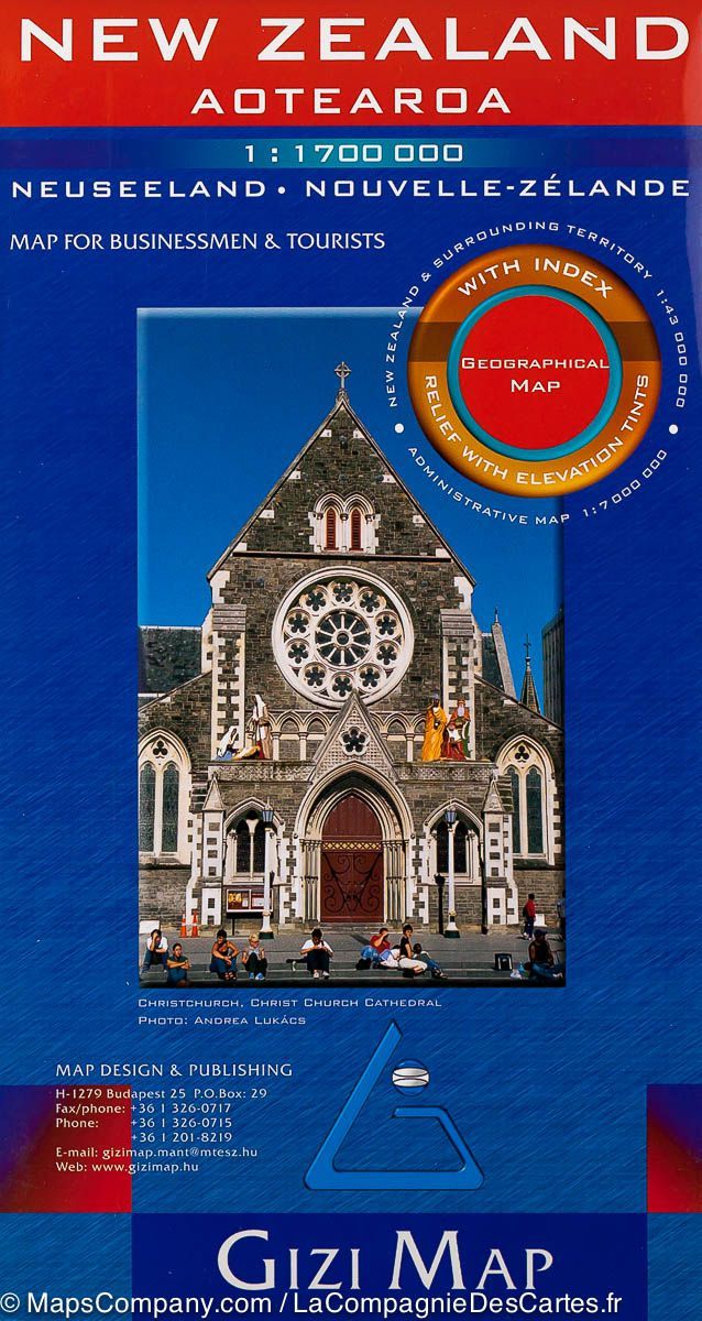 Carte géographique - Nouvelle Zélande | Gizi Map carte routière Gizi Map