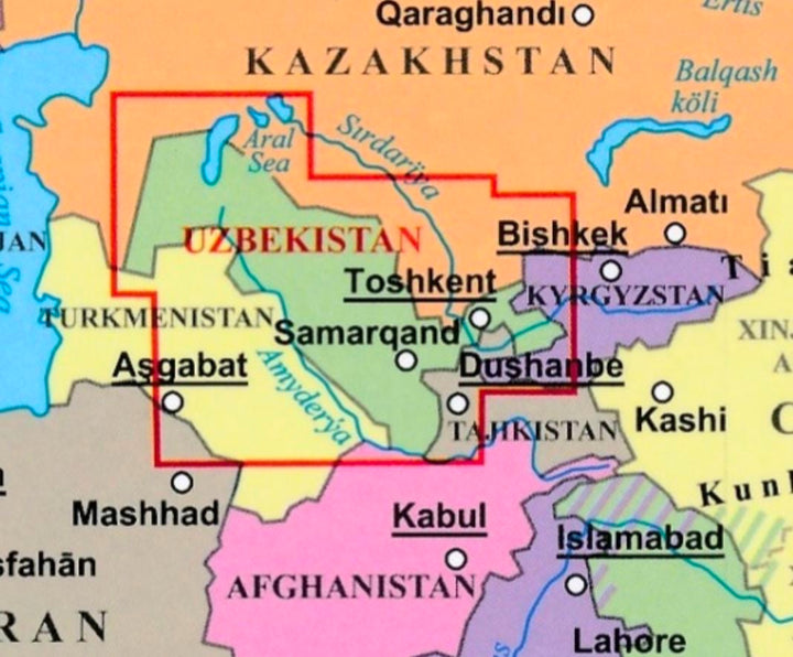 Carte géographique - Ouzbékistan | Gizi Map carte pliée Gizi Map 