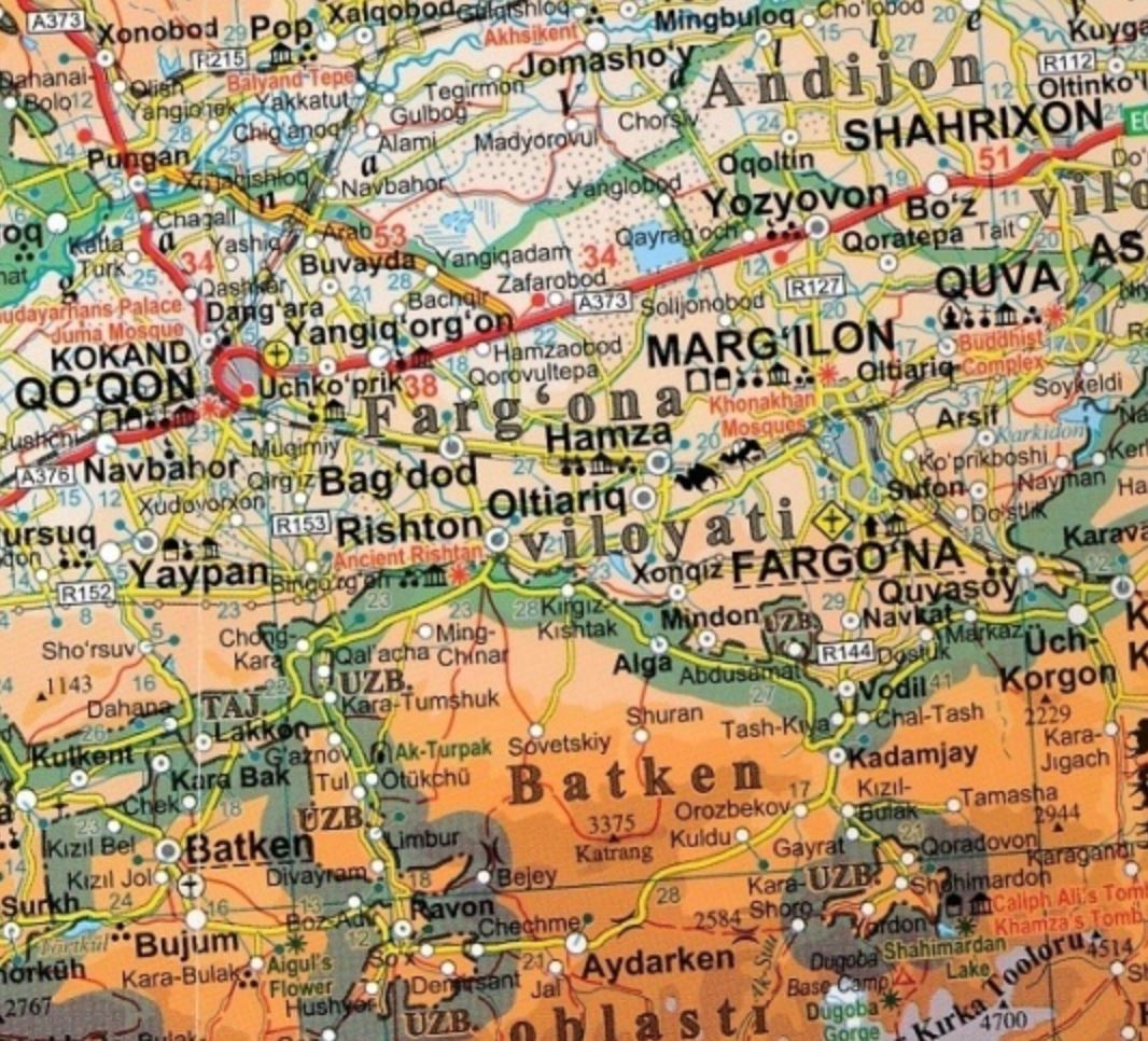 Carte géographique - Ouzbékistan | Gizi Map carte routière Gizi Map