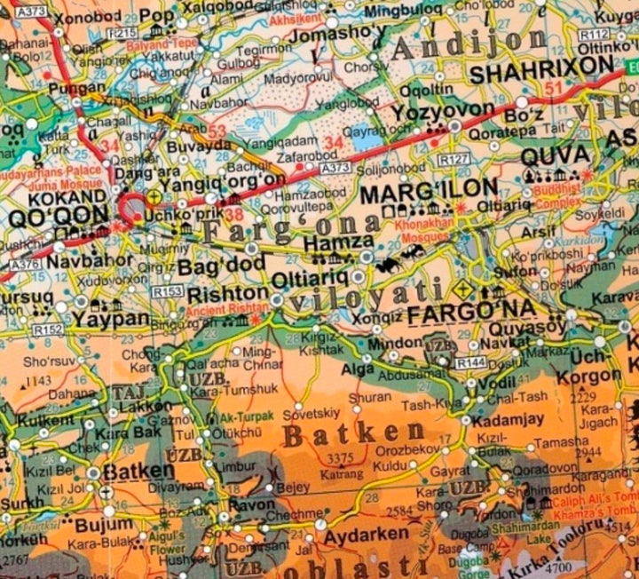 Carte géographique - Ouzbékistan | Gizi Map carte pliée Gizi Map 