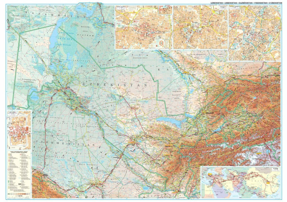 Carte géographique - Ouzbékistan | Gizi Map carte pliée Gizi Map 