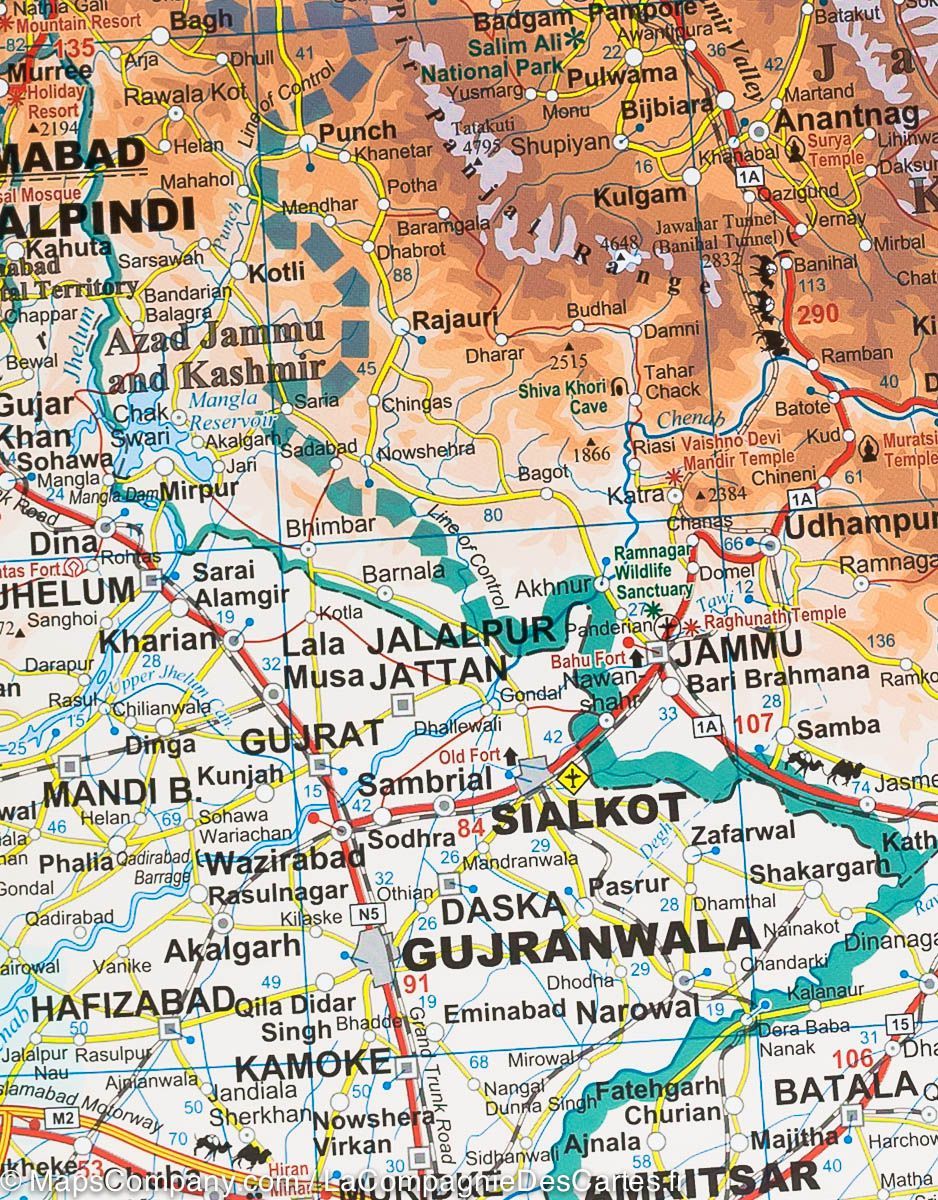 Carte géographique - Pakistan & Afghanistan | Gizi Map carte routière Gizi Map