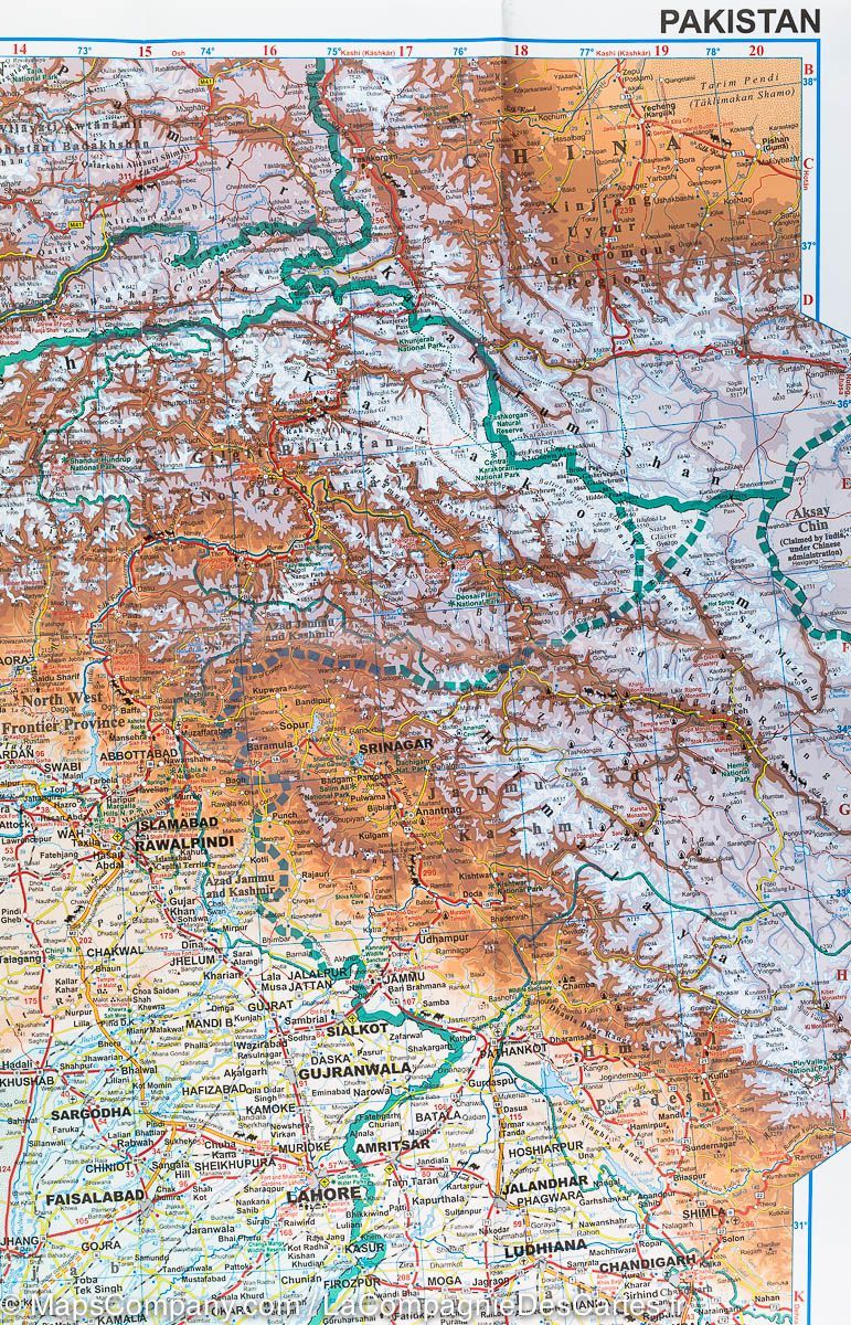 Carte géographique - Pakistan & Afghanistan | Gizi Map carte routière Gizi Map