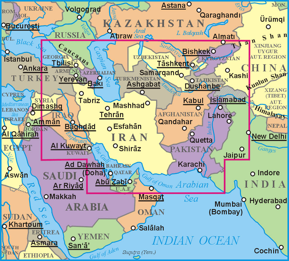 Carte géographique - Route de la Soie | Gizi Map carte pliée Gizi Map 