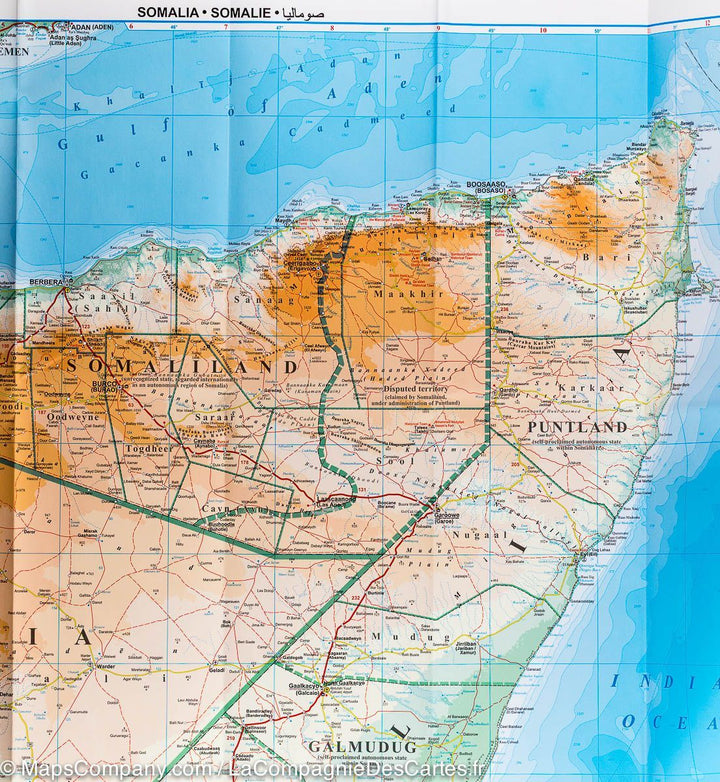 Carte géographique - Somalie | Gizi Map carte pliée Gizi Map 