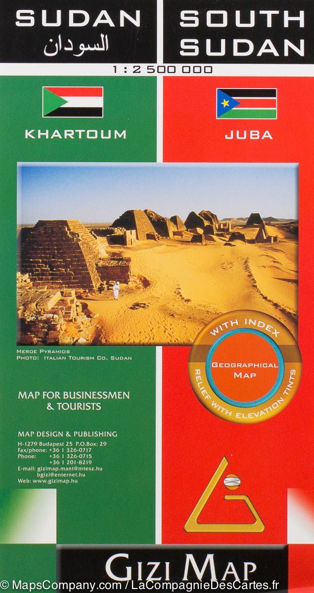 Carte géographique - Soudan & sud-Soudan | Gizi Map carte pliée Gizi Map 