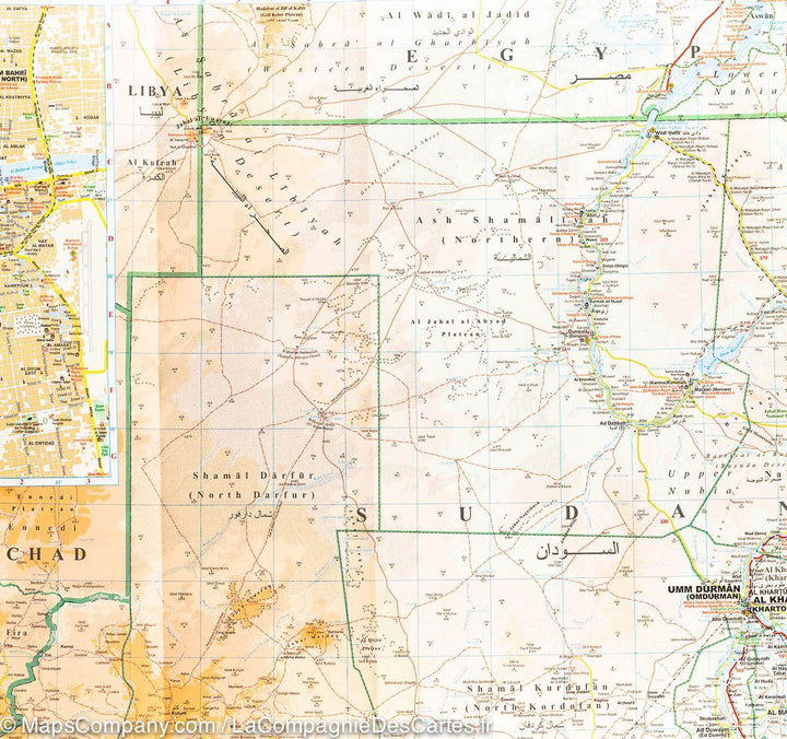 Carte géographique - Soudan & sud-Soudan | Gizi Map carte pliée Gizi Map 