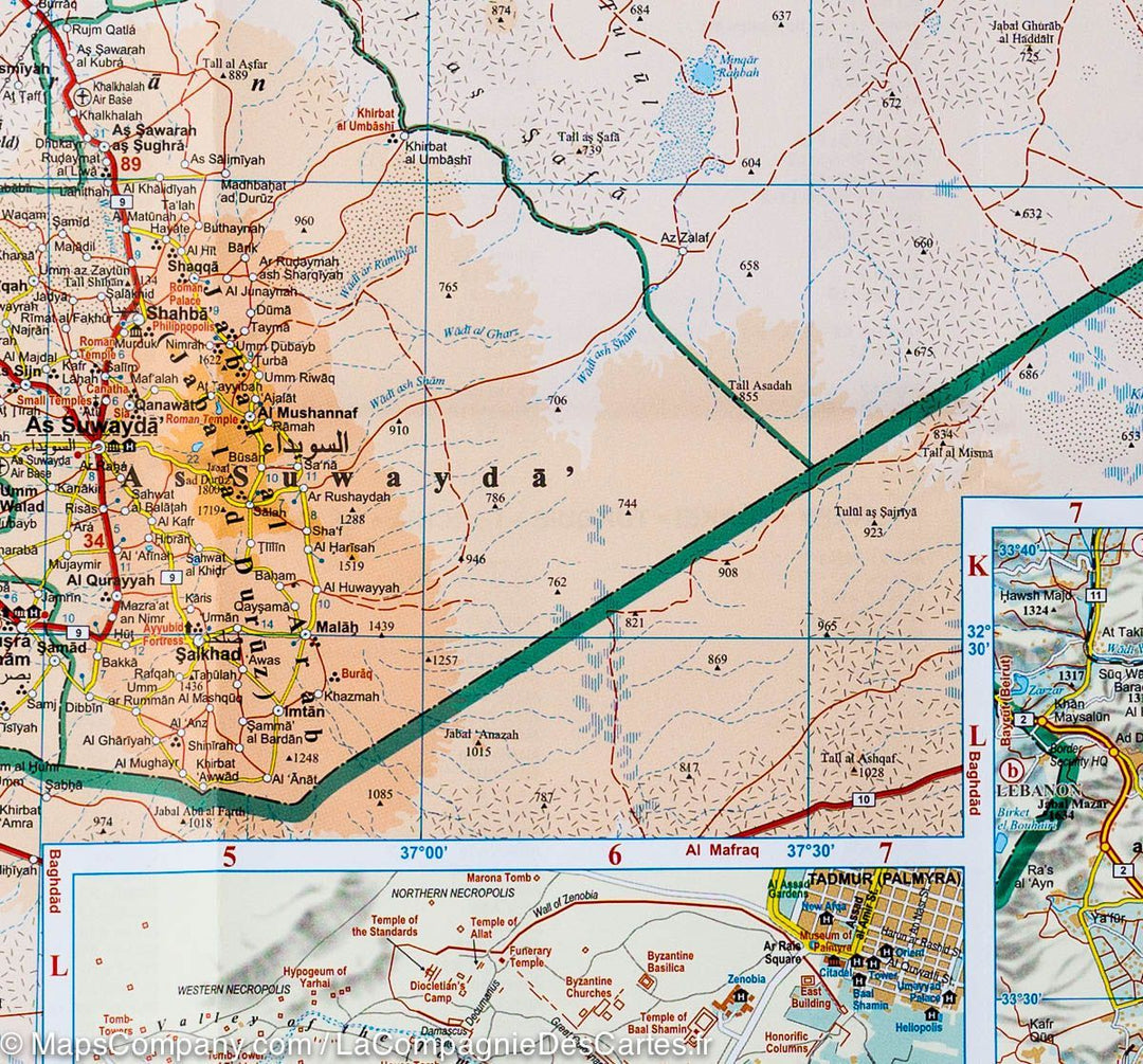 Carte géographique - Syrie & Liban | Gizi Map carte pliée Gizi Map 
