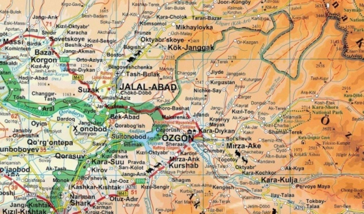 Carte géographique - Tadjikistan | Gizi Map carte routière Gizi Map