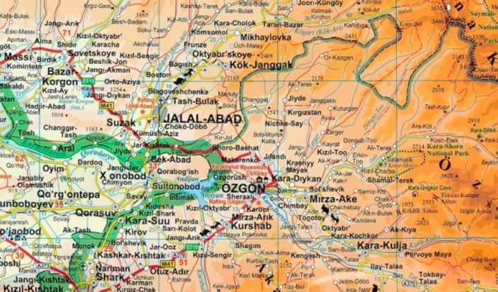 Carte géographique - Tadjikistan | Gizi Map carte pliée Gizi Map 