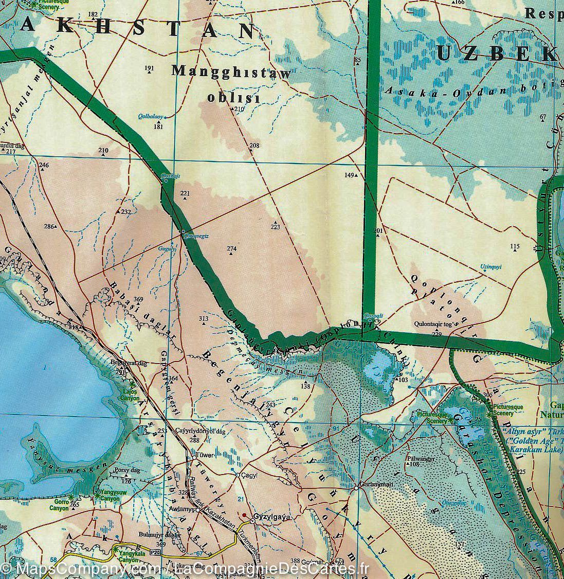 Carte géographique - Turkménistan | Gizi Map carte routière Gizi Map