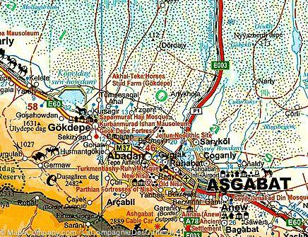 Carte géographique - Turkménistan | Gizi Map carte routière Gizi Map
