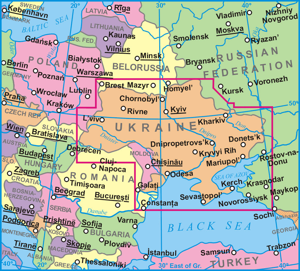 Carte géographique - Ukraine & Moldavie | Gizi Map carte pliée Gizi Map 