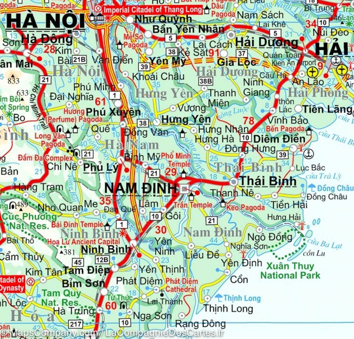 Carte géographique - Vietnam, Laos & Cambodge - Gizi Map carte routière Gizi Map