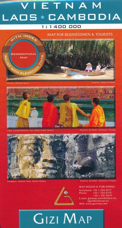Carte géographique - Vietnam, Laos & Cambodge - Gizi Map carte routière Gizi Map