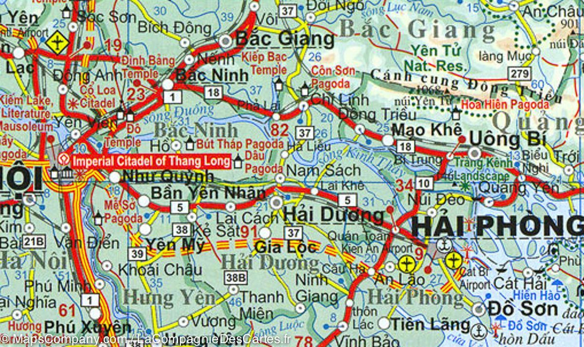 Carte géographique - Vietnam, Laos & Cambodge - Gizi Map carte routière Gizi Map