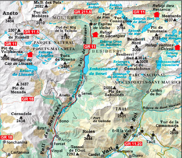 Carte & guide de randonnée - Tuc de Molières, Besiberri, Vall de Barravès | Alpina carte pliée Editorial Alpina 