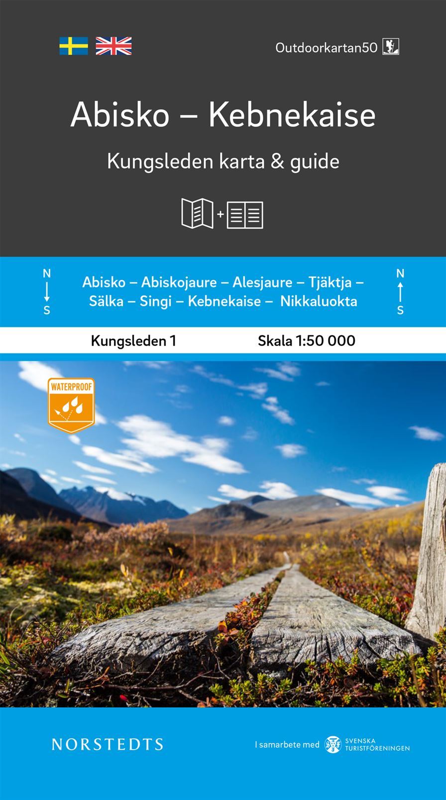 Carte & guide du Kungsleden n° 1 - Abisko - Kebnekaise (Suède) | Norstedts carte pliée Norstedts 