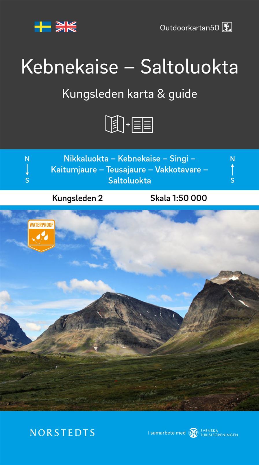 Carte & guide du Kungsleden n° 2 - Kebnekaise - Saltoluokta (Suède) | Norstedts carte de randonnée Norstedts