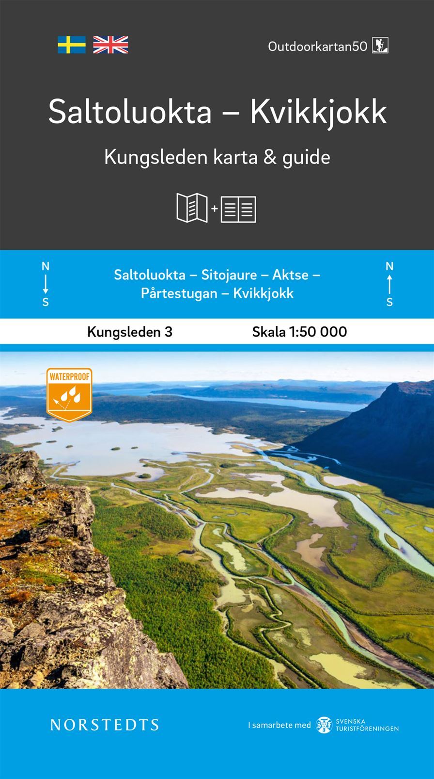 Carte & guide du Kungsleden n° 3 - Saltoluokta - Kvikkjokk (Suède) | Norstedts carte de randonnée Norstedts
