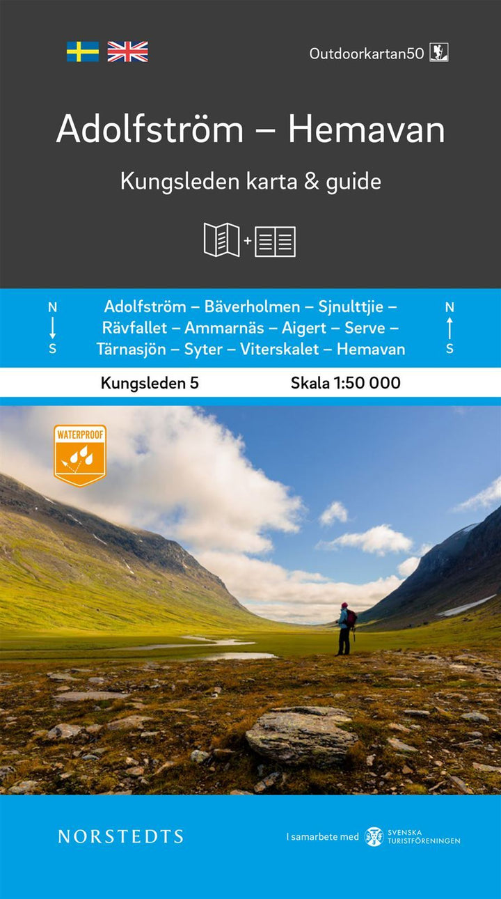 Carte & guide du Kungsleden n° 5 - Adolfström - Hemavan (Suède) | Norstedts carte pliée Norstedts 