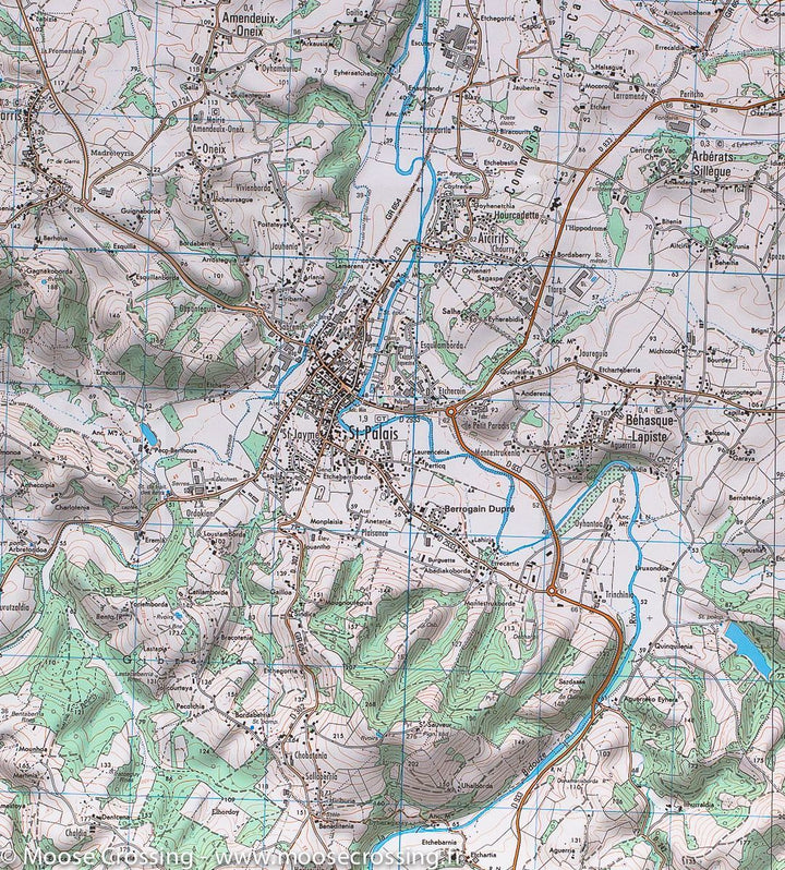 Carte IGN série bleue n° 1445 SB - Mauléon Licharre, St-Palais (Pyrénées) carte pliée IGN 
