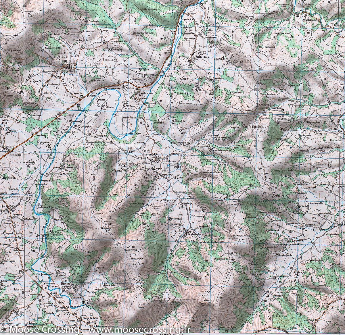 Carte IGN série bleue n° 1445 SB - Mauléon Licharre, St-Palais (Pyrénées) carte de randonnée IGN