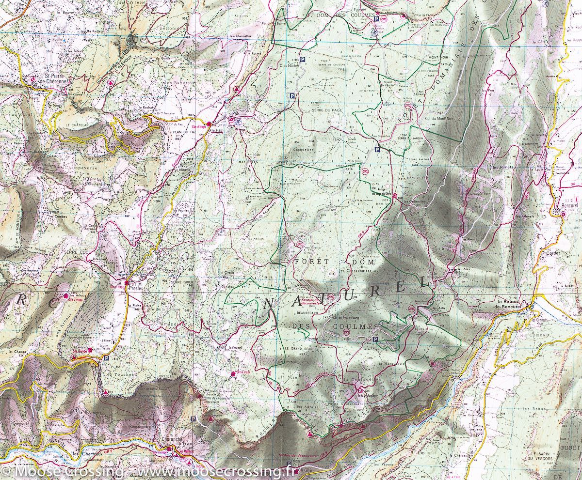 Carte TOP 25 n° 3235 OT - Autrans & Gorges de la Bourne (PNR du Vercors, Alpes) | IGN carte de randonnée IGN