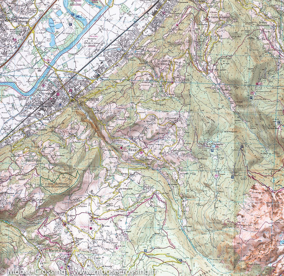Carte TOP 25 n° 3335 OT - Grenoble, Chamrousse & chaîne de Belledonne (Alpes) | IGN carte de randonnée IGN