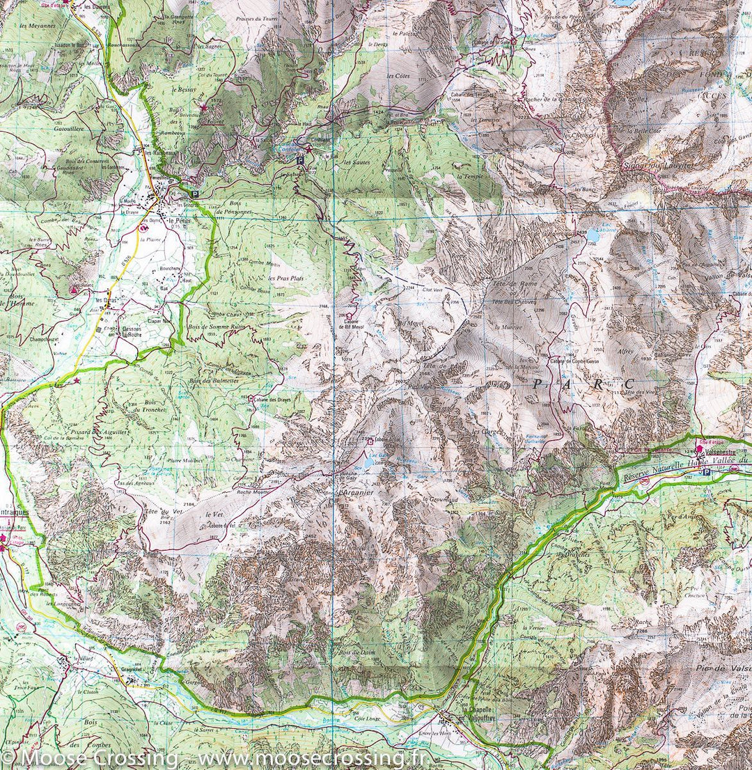 Carte IGN TOP 25 n° 3336 ET - Les Deux Alpes, Olan & Muzelle (PNR des Ecrins, Alpes) - La Compagnie des Cartes