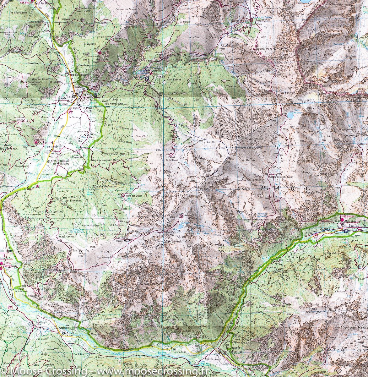 Carte TOP 25 n° 3336 ET - Les Deux Alpes, Olan & Muzelle (PNR des Ecrins, Alpes) | IGN carte de randonnée IGN