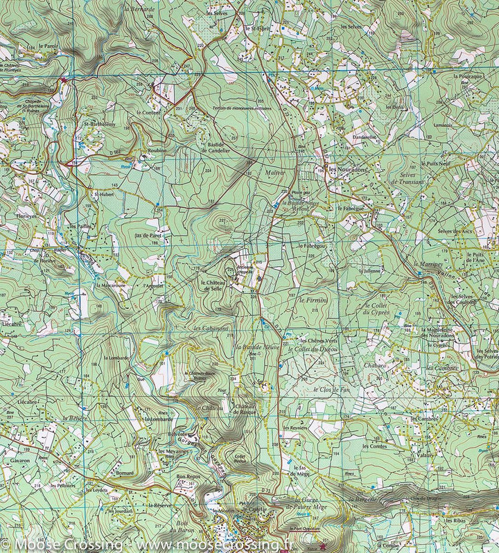 Carte IGN TOP 25 n° 3544 OT - Muy, Lorgues, Montagne de Roquebrune & Massif des Maures carte pliée IGN 