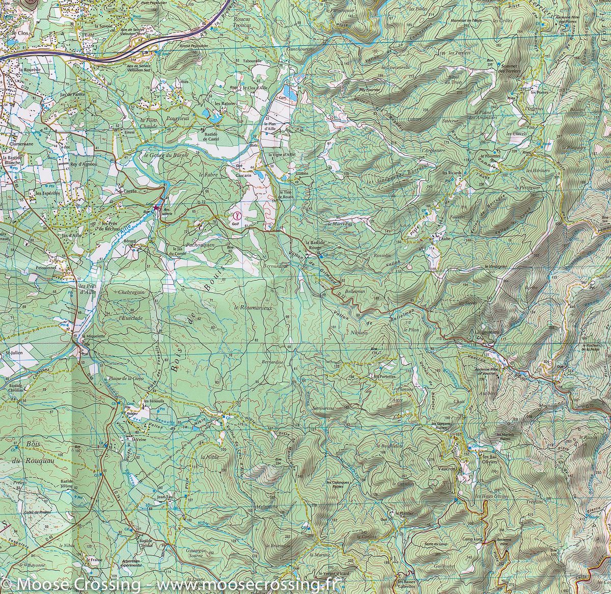 Carte TOP 25 n° 3544 OT - Muy, Lorgues, Montagne de Roquebrune & Massif des Maures | IGN carte de randonnée IGN