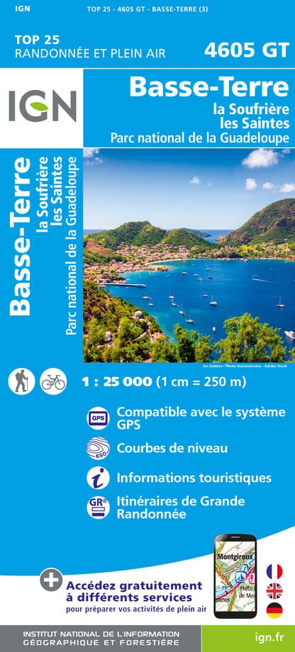 IGN Top 25 map No. 4605 GT - Basse - Earth, The Surgry, The Saintes, P ...