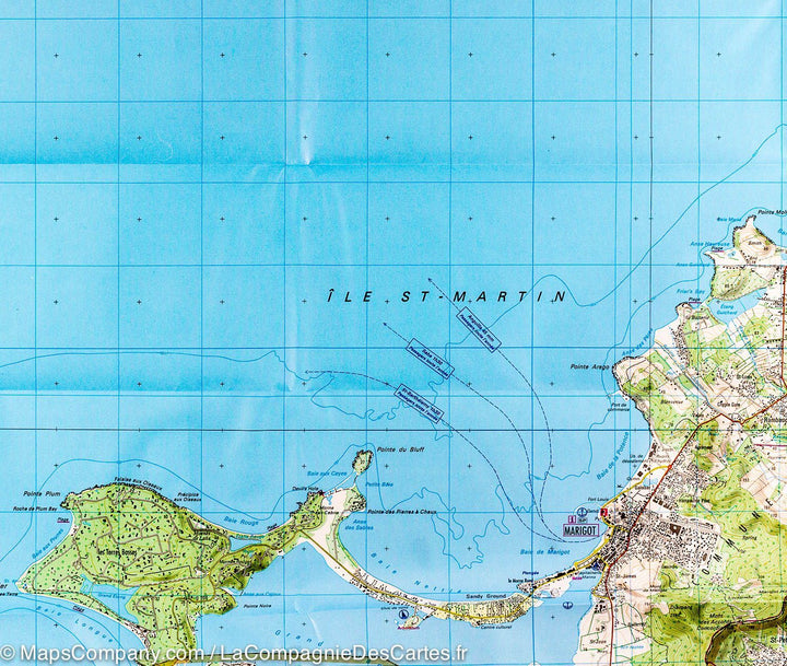 Carte IGN TOP 25 n° 4606 GT - St Martin & St Barthélemy carte pliée IGN 