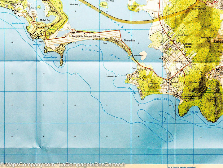 Carte IGN TOP 25 n° 4606 GT - St Martin & St Barthélemy carte pliée IGN 