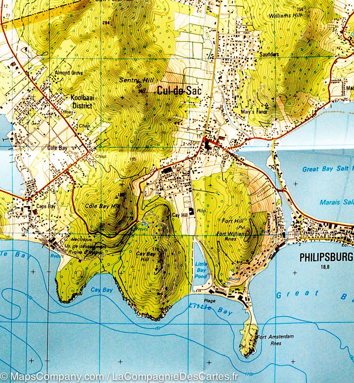 Carte TOP 25 n° 4606 GT - Iles de Saint-Martin & Saint-Barthélemy | IGN carte de randonnée IGN