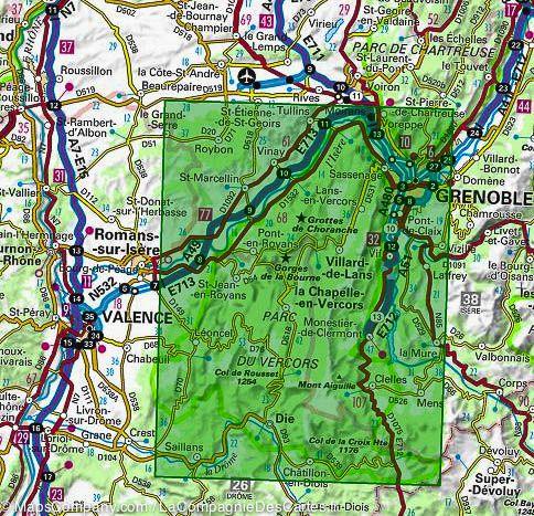 Carte IGN TOP 75 n° 1 - Massif du Vercors carte pliée IGN 