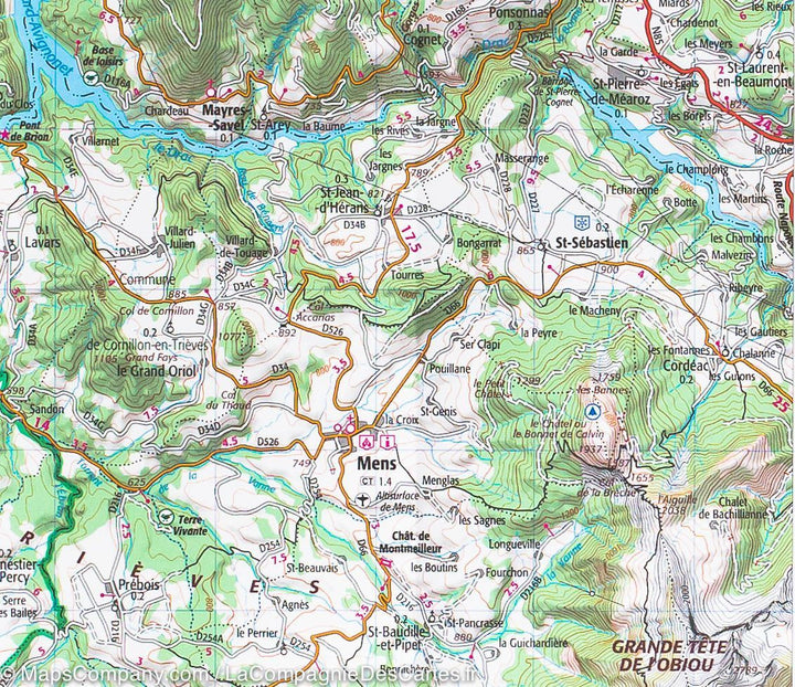 Carte IGN TOP 75 n° 1 - Massif du Vercors carte pliée IGN 