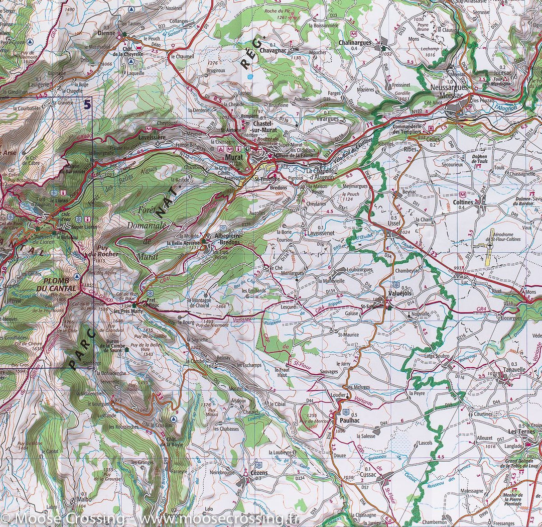 Carte IGN TOP 75 n° 16 - Cézallier et Monts du Cantal (Massif Central) carte pliée IGN 