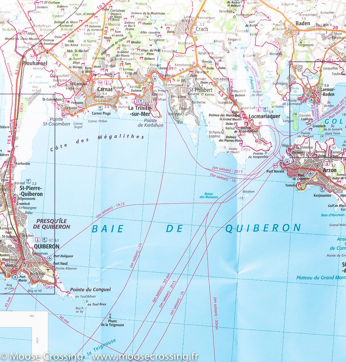 Carte TOP 75 n° 17 - Golfe du Morbihan (Bretagne) | IGN carte de randonnée IGN