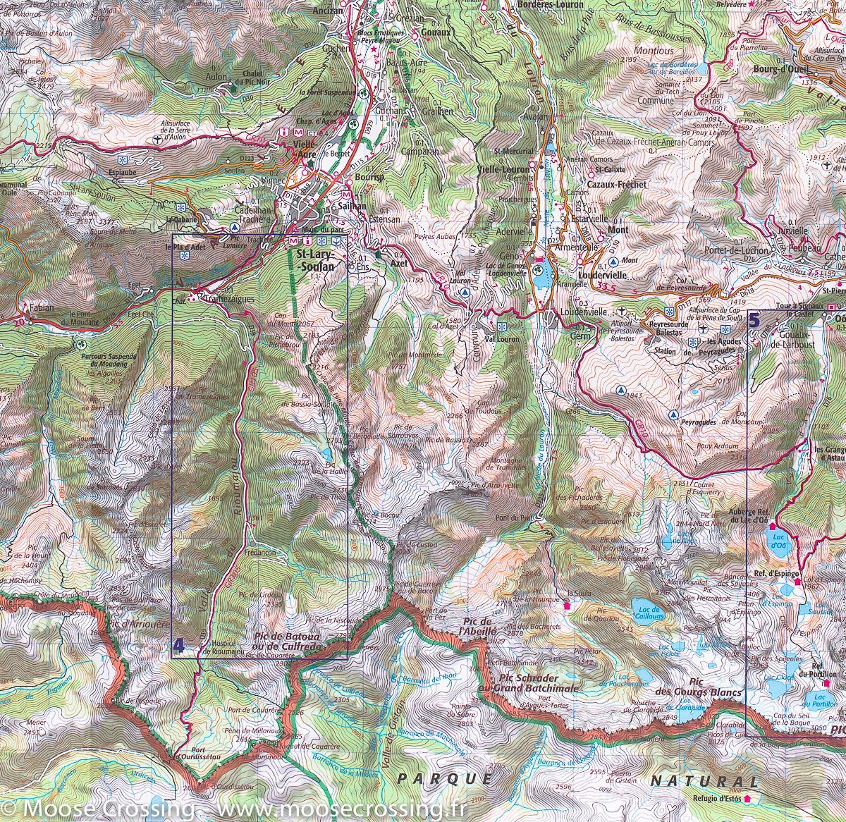 Carte TOP 75 n° 19 - Gavarnie, Luchon, Néouvielle & Pic de Midi de Bigorre (Pyrénées) | IGN carte de randonnée IGN